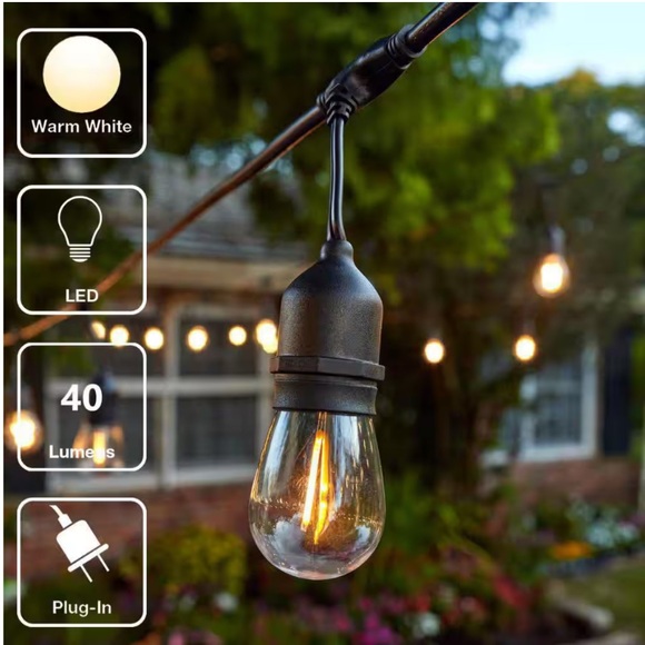 Hampton Bay Other - Hampton Bay Commercial Grade Black 48 Ft LED String Lights